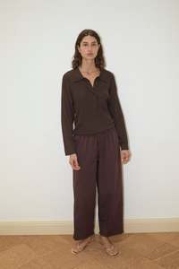 Tops: Polo Knit in Dark Almond