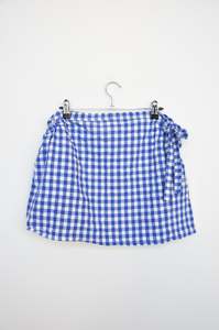 All: Emma Sofie Gingham Mini Skirt - blue/white