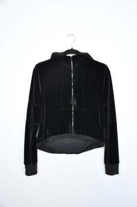 All: Karlaidlaw Velvet Hoodie - black