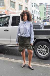 Sun Shirt with Tie in Black & Grey