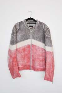 Wynn Hamlyn Leather Jacket - red/cocoa/off-white