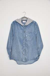 Aimé Leon Dore Corduroy Hooded Jacket - blue/grey