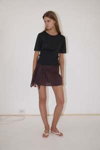 Belted Skirt in Wine