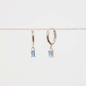 Scar Huggies in Silver & Topaz