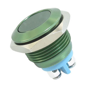 Products: 16mm GREEN Metal AV Switch (Momentary) - Sulphur City Foundry Store, NZ