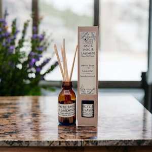 reed diffuser: Reed Diffuser - White Sage & Lavender