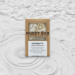 Cold Process Soaps: COCONUTTY SOAP, with exfoliating apricot shell.