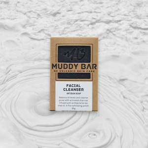 FACIAL CLEANSING SOAP, with activated charcoal and tea tree.