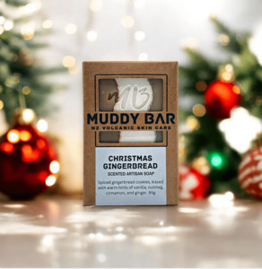Bath Body All: Christmas Gingerbread, with volcanic clay.