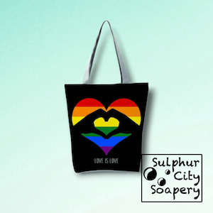 Proud As Punch: Pride Tote Bag - Double Heart Rainbow