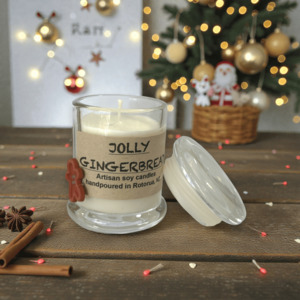 Soy Candles: Jolly Gingerbread scented soy candle. 50g CLEARANCE