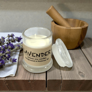 Soy Candles: Lavender pure essential oil soy candle. 50g