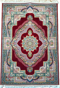 Persian Rugs Machine Made: Red Frame - Luxury Persian Rug