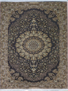 Persian Rugs Non Slip: Black Sheikh - Persian Rug Jacquard