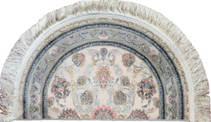 Scatter Rugs: Semi-circle Ornamental Pink I