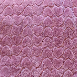 Double Blankets: Pink Hearts - ‘Tisa’ Mink Blanket  (Double)
