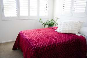 Red Diamonds - ‘Parmida’ Mink Blanket  (Double)