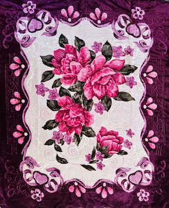 Double Blankets: Luscious Maroon - 'Diamond' Mink Blanket (Double)