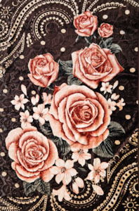Single Blankets: Chocolate Rose - 'Ronja' Mink Blanket (Single)