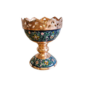 Copper Decor: Blue Rose - Copper Goblet