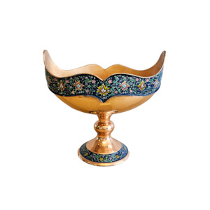 Copper Decor: Blue Rose - Copper Whale Fluke Bowl