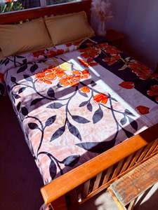 Orange Terra Flora - ‘Golbaft’ Mink Blanket (King Double)