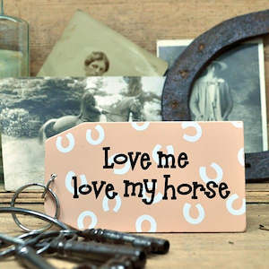 Gifts: Wooden Key Ring: Love me Love Horse