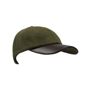 Tweed: W & H Kids’ Derby Tweed Benford Baseball Cap W/ Leather Peak