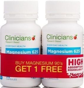 Clinicians Magnesium 625mg 90 Capsules - One Get One Free