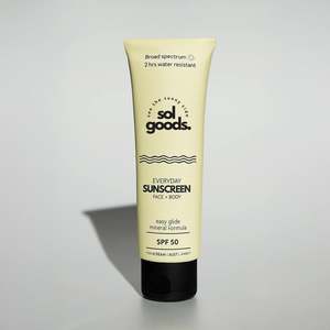 New Summer 20 21 Collection: Sol Goods Everyday SPF 50 Mineral Sunscreen 100ml Tube