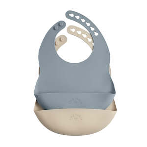 Tiny Table Baby Bibs 2-Pack - Pebble + Sand