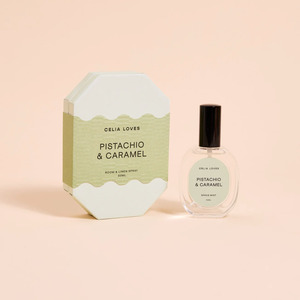 Gifts From 50 70: CELIA LOVES Room + Linen Spray - Pistachio + Caramel
