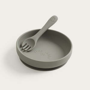 Tiny Table Plate + Spork - Olive