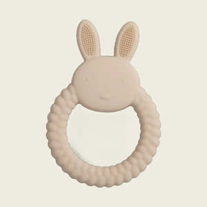 Rabbit Silicone Teether - Oatmeal
