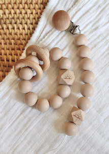 Teethers And Dummy Clips: Essential Teether & Dummy Clip Bundle - Sand Storm