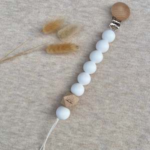 Teethers And Dummy Clips: Essential Dummy Clip - White Wash