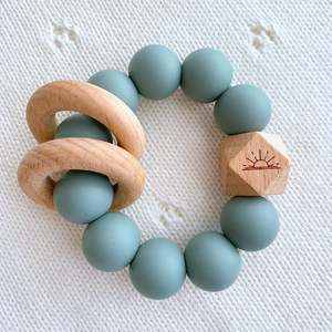Teethers And Dummy Clips: Essential Teether - Skipping Stone Blue