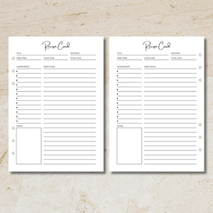 Sunday Series - Recipe Card