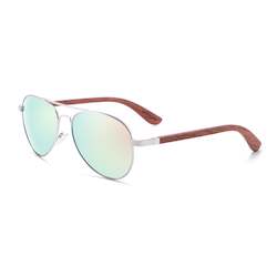 Aviator: Unisex Polarized  50 / 50 Wood Aviator Sunglasses