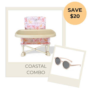 Portable Highchair & Baby Sunglasses Combo | Coastal