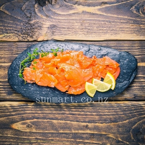 Products: SALMON FROZEN SMOKED TRIMMINGS 500G 烟熏三文鱼 Sunmart