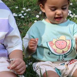 Organicbabyclothes: Flower power watermelon organic t-shirt