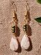 Pink Stone Effect Teardrop Earrings