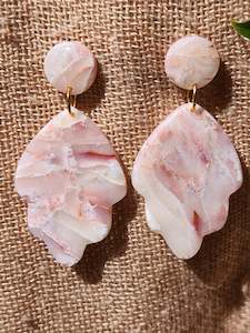 Pink Stone Effect Puddle Earrings