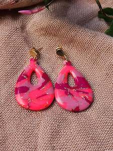 Bright Pink & Purple Statement Earrings