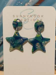Products: Green Tone Star Drop Earrings