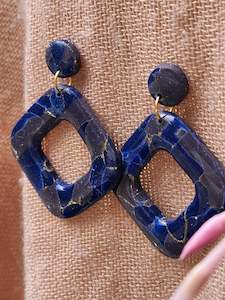 Midnight Cube Drop Earrings