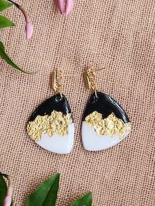 Products: Black, White & Gold Statement Earrings