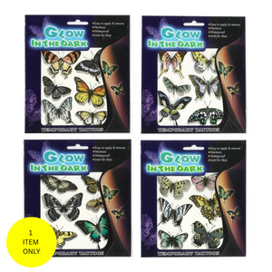 Temp Tattoos Glow in Dark Butterflies