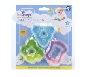 Teether Water Filled Shapes 3pk BPA Free